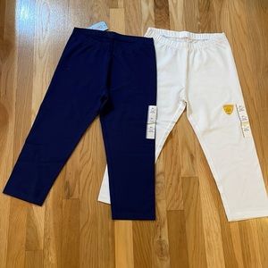 NWT 2 Pairs of Cat & Jack XL Capri Leggings (Navy & White)